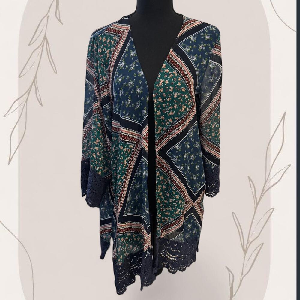 Altard state multicoloured patchwork kimono